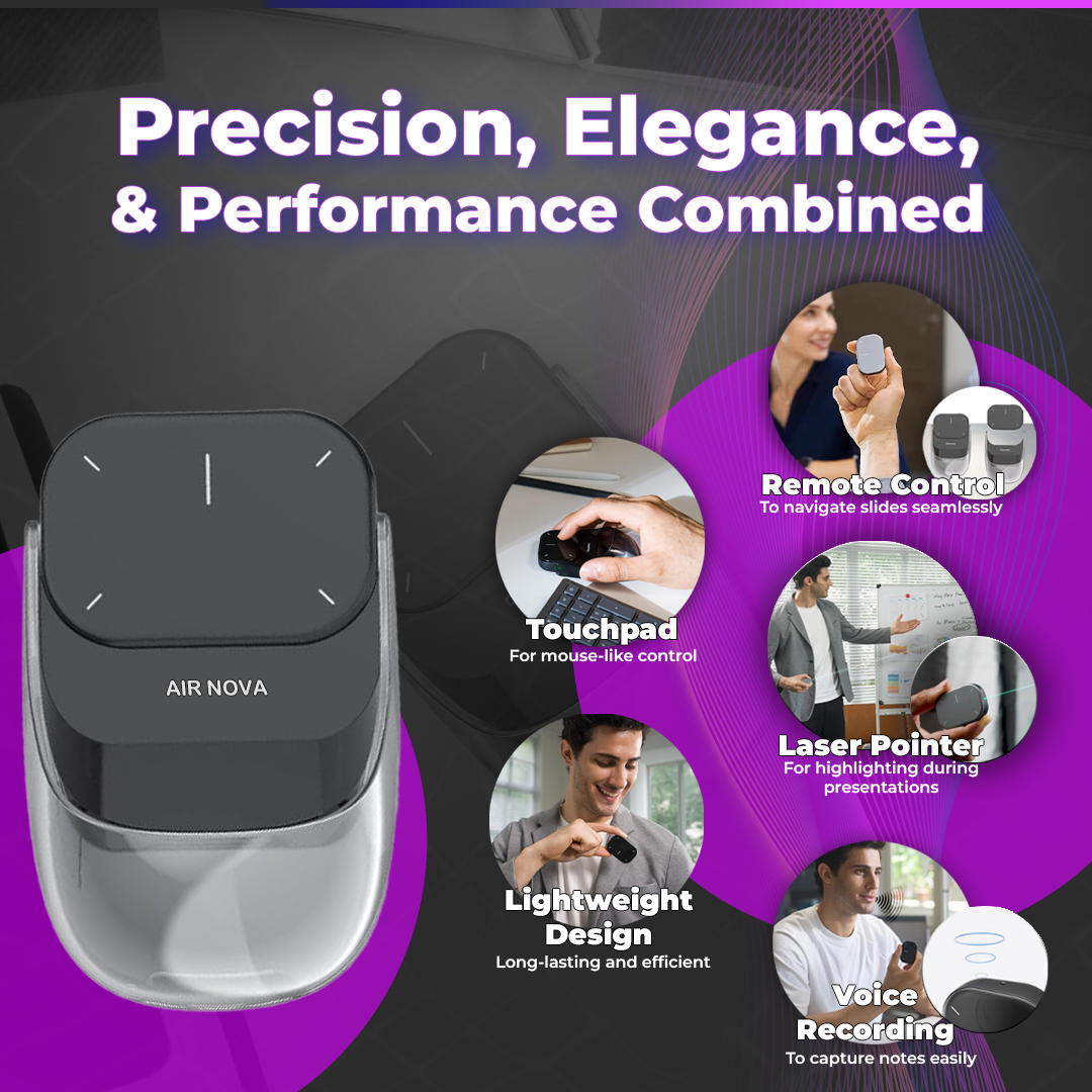 AirGlide Bluetooth Air Mouse | Trådløs Touchpad & Laser Pointer til Problemfri Betjening-zarada.dk