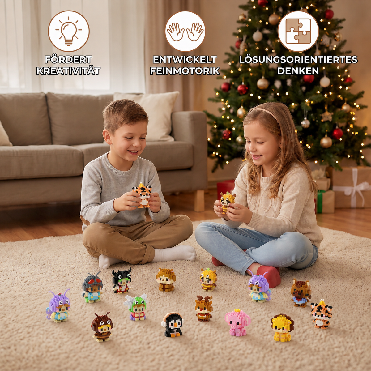Adventskalender med djurbyggklossar – 24 dagar med söta byggfigurer