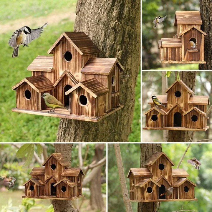 NatureNest - Artisan Birdhouse med seks hyggelige indgange