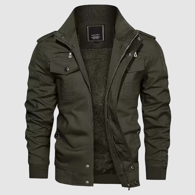 Aiden Herre Aviator Blouson – Varm Pilotjakke med Fleeceforing & Ståkrave