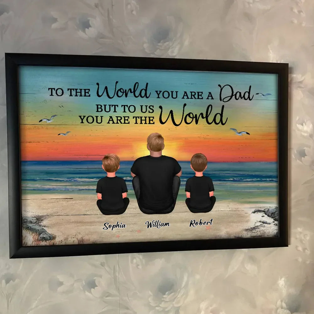 Far Og Sønner Døtre Retro Vintage Strand Personlig Plakat, Følelsesfuld Fars Dag Gave Til Far-zarada.dk