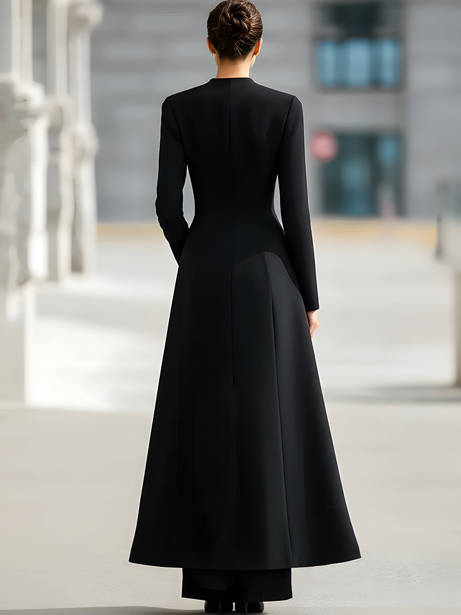 Elegant Lang Blazer Og Bukser Sæt