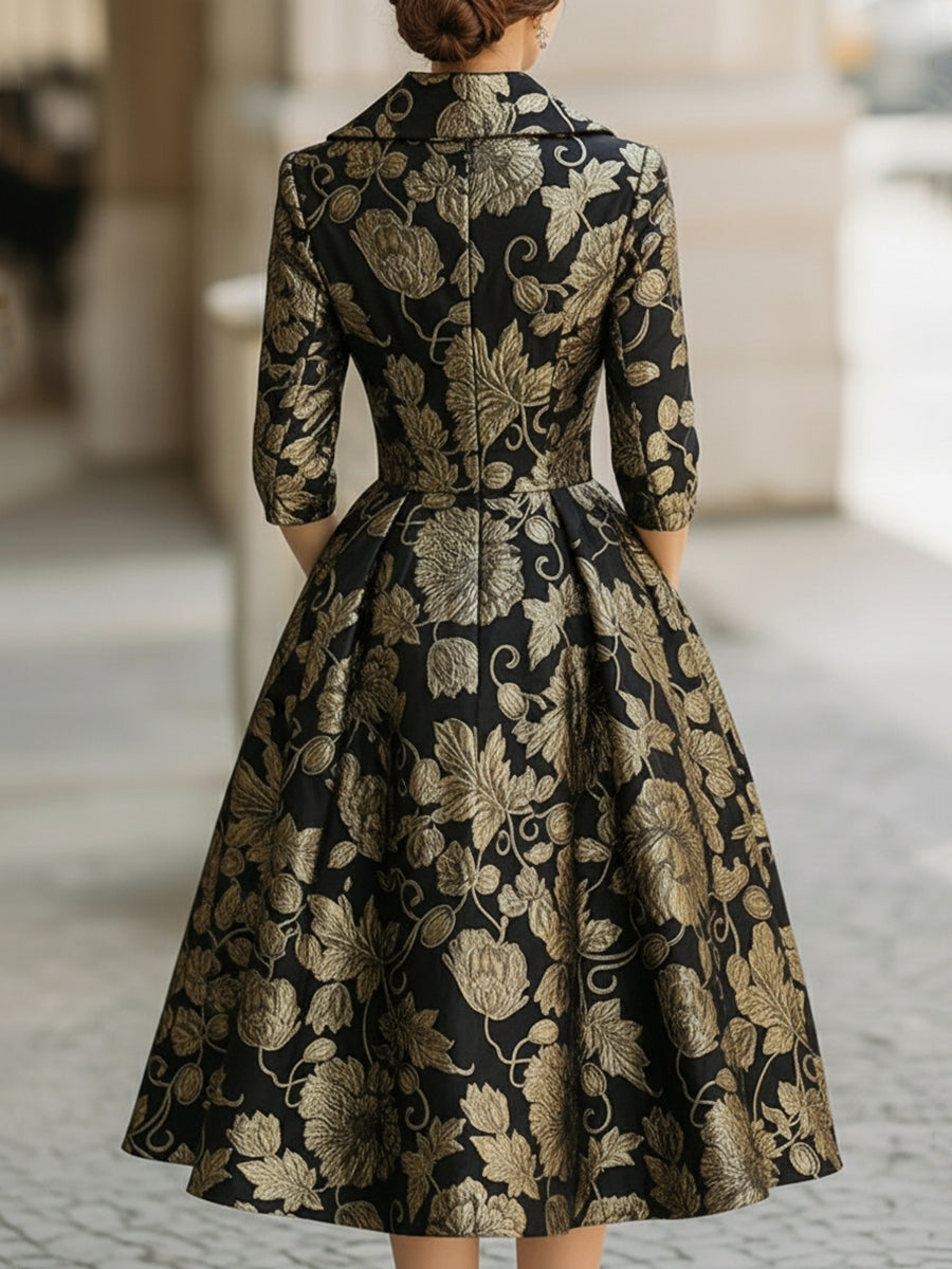 Meghan | Blomster Midi Kjole