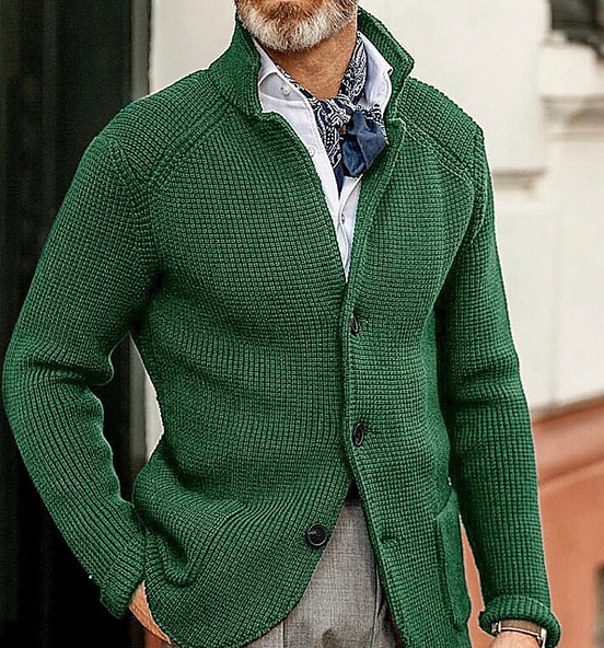 Edward Blazer Herre Vintage – Elegant Ståkrave, Lange Ærmer & Tidløst Design
