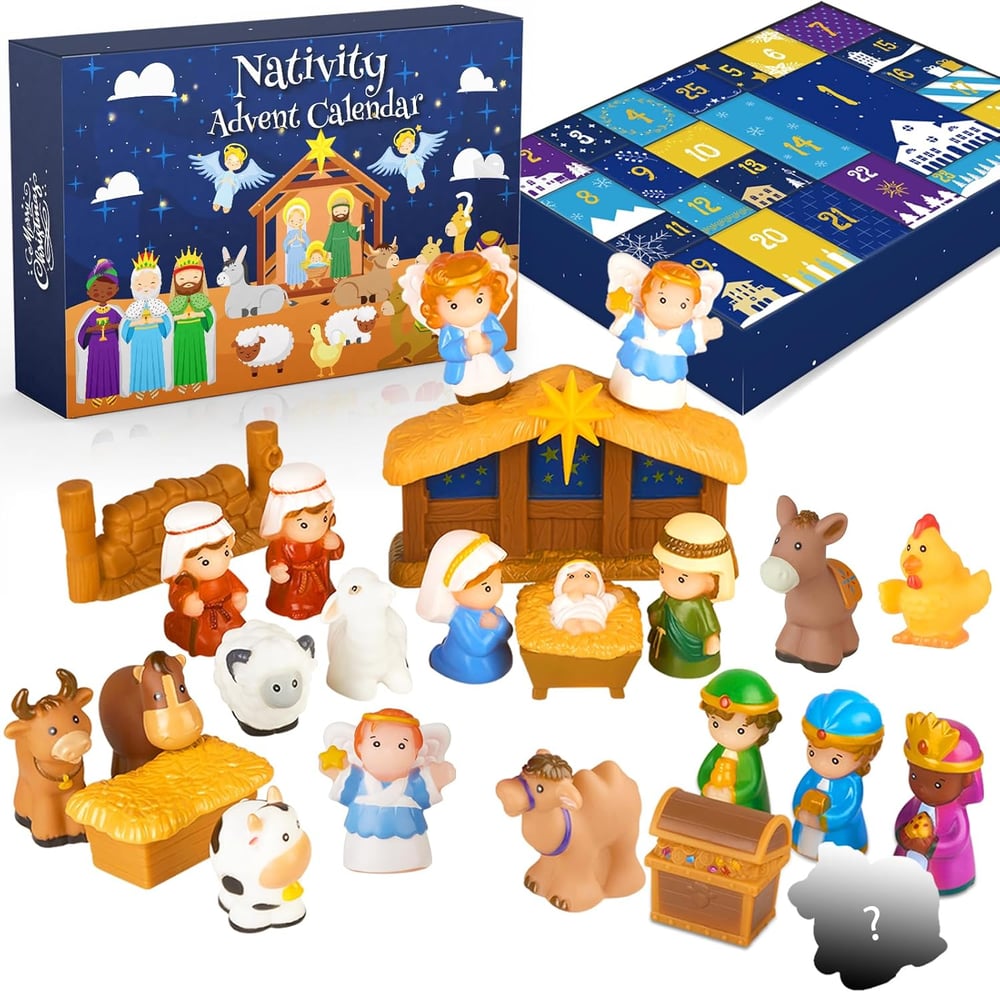 HolyNight | 2025 Julekrippe Adventskalender 25 Stykker Festdekoration