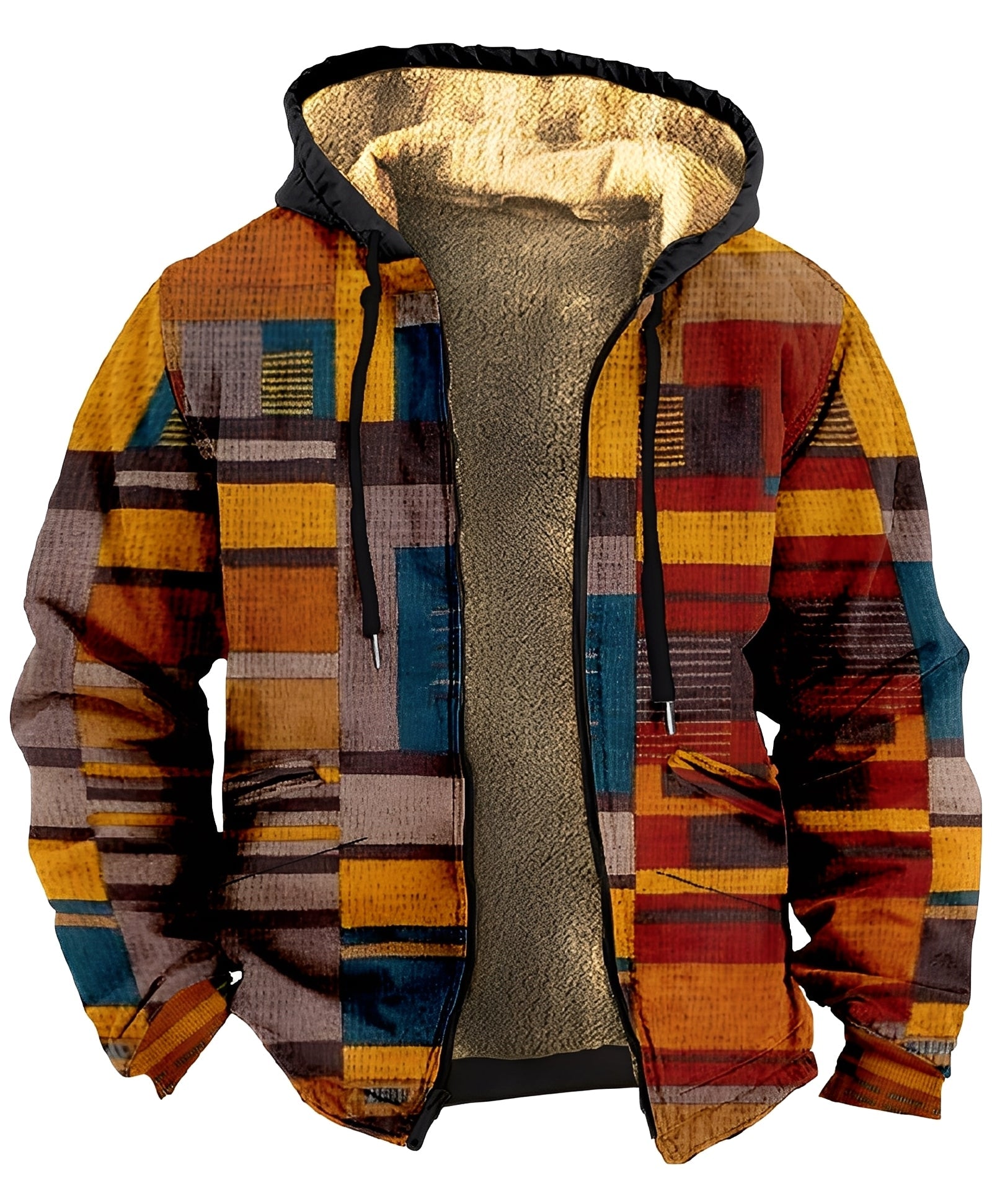 Mervin Herre Vest – Farveblok Hoodie i Blødt & Åndbart Stof