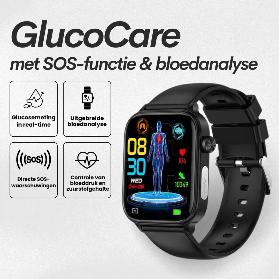 GlucoCare SOS - med SOS-funktion inkl. faldregistrering og certificeret blodsukkermåling (2025) - Original