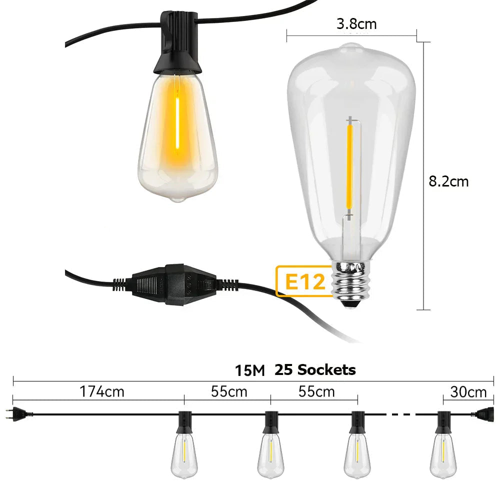 Weatherproof LED Christmas Lights for Outdoor Use - Decorative Light String