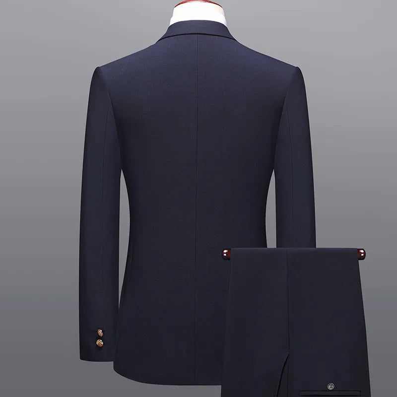 Herres Double-Breasted Suit – Skræddersyet To-Delt Sæt til Bryllupper & Formelle Anledninger