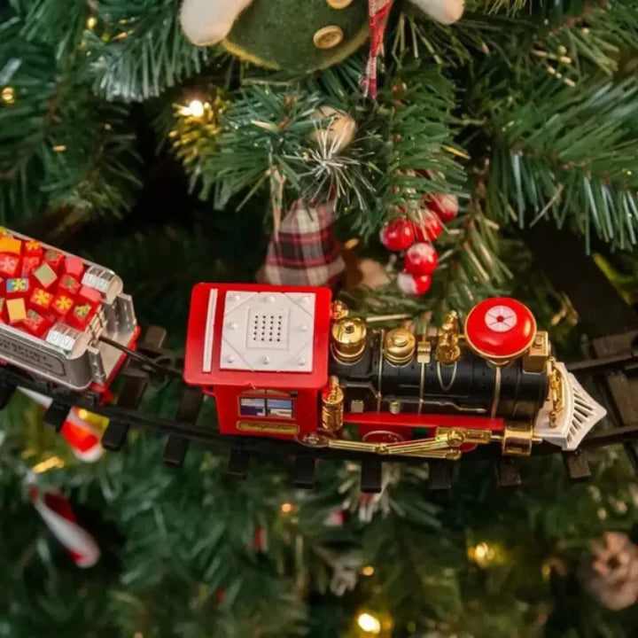 KerstExpress Træbane – Kørende Julebane med Lys, Lyd og Træmontering