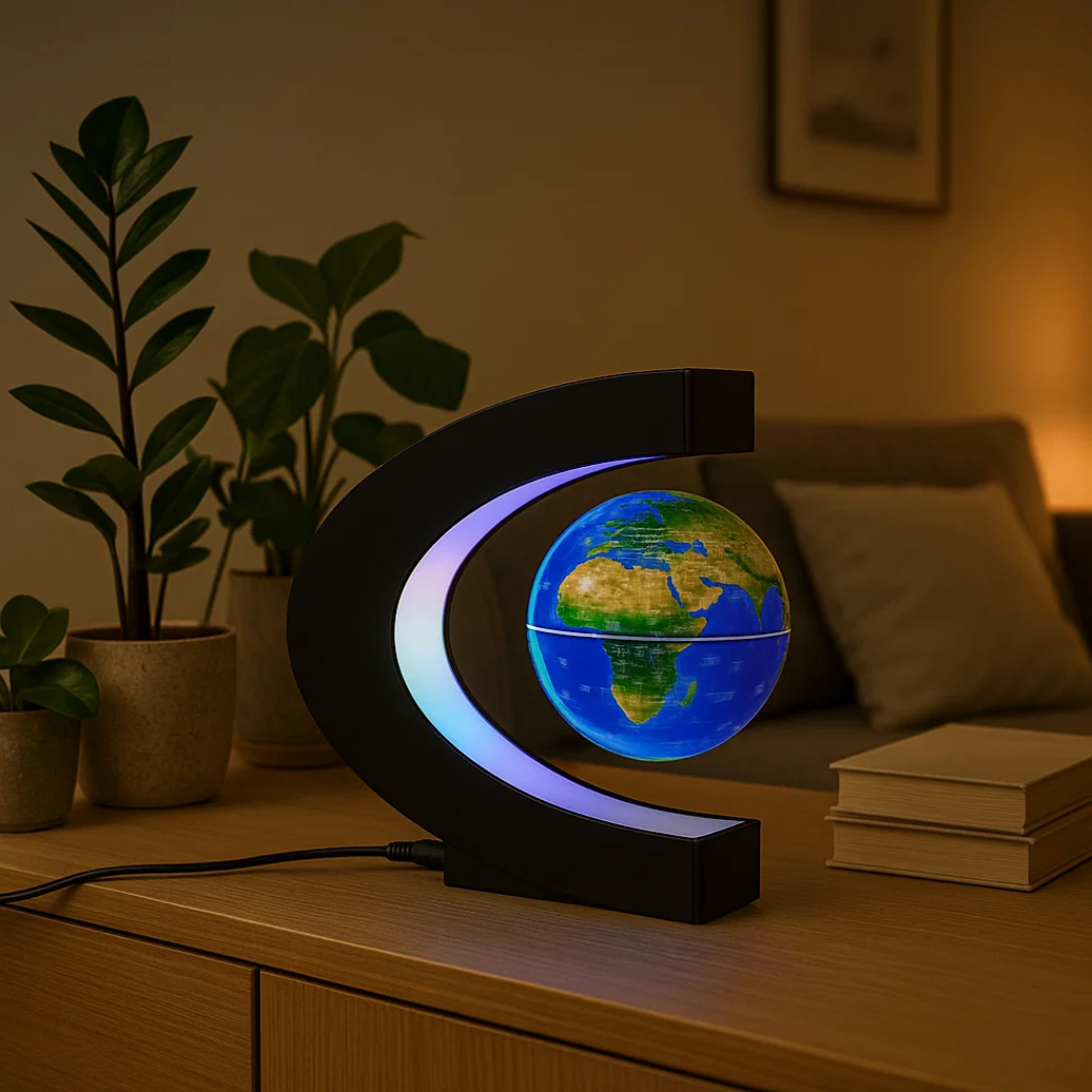 AstroGlobe LED Verdensbold – Svævende Globe Lampe med Magnetisk Ophæng