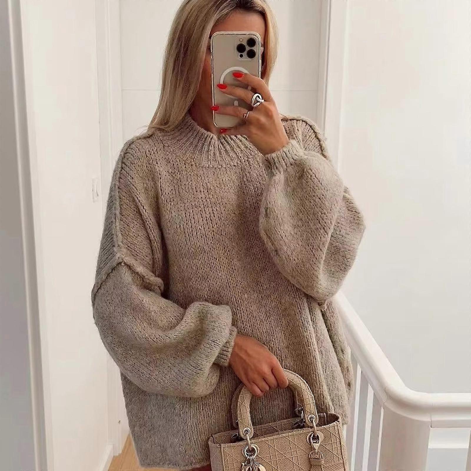 Arleth Oversize Strik Sweater til Kvinder – Premium Blød Vinter Sweater med Casual Fit
