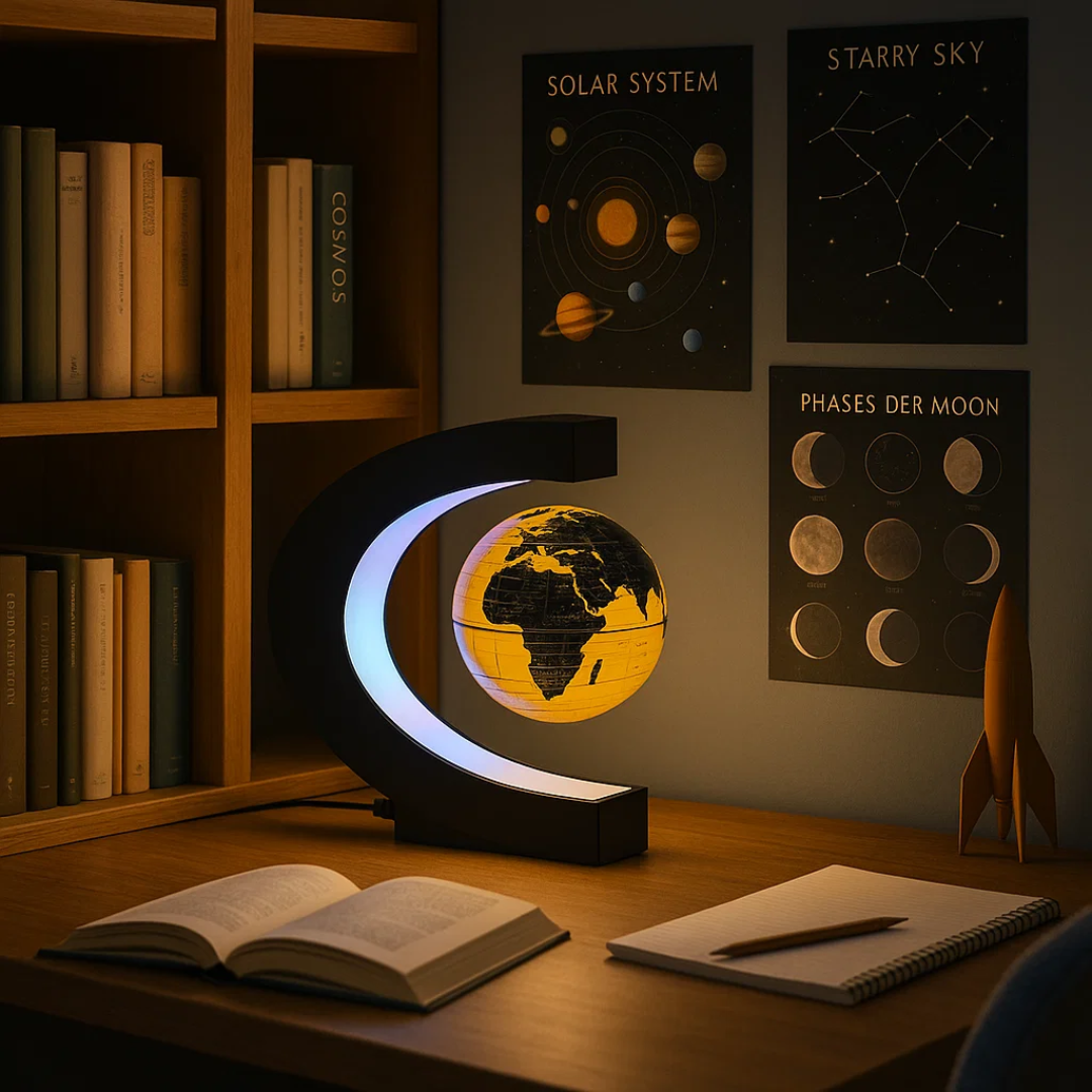 AstroGlobe LED Verdensbold – Svævende Globe Lampe med Magnetisk Ophæng