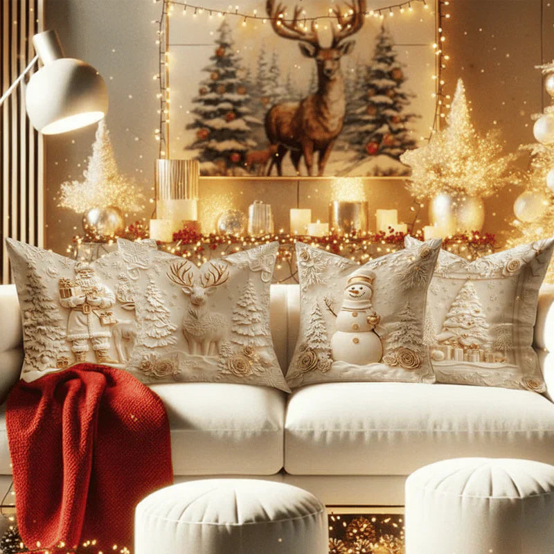 DecorCovers | 3D Jule Dekorative Betræk Sæt med 4 Enheder