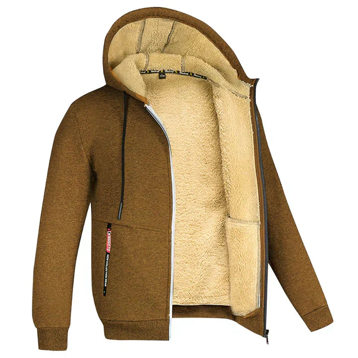 Zedrick Herre Zip-Up Hoodie – Varm Fleece Sweatshirt med Behagelig Hætte