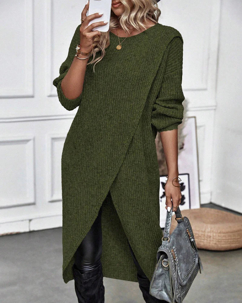 Sylvia Pull Kvinde – Lang Elegant & Komfortabel Sweater til Chic Hverdaglook