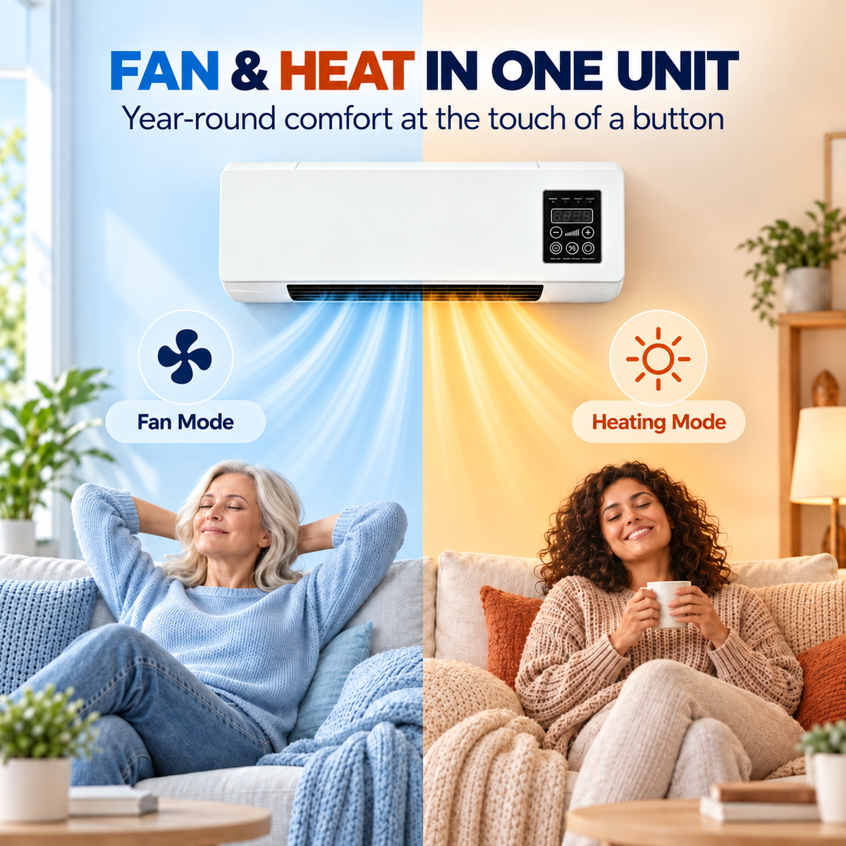 Wall-Mounted Air Conditioner & Heater 2-in-1 – Wall-Mounted Air Conditioning with Remote Control