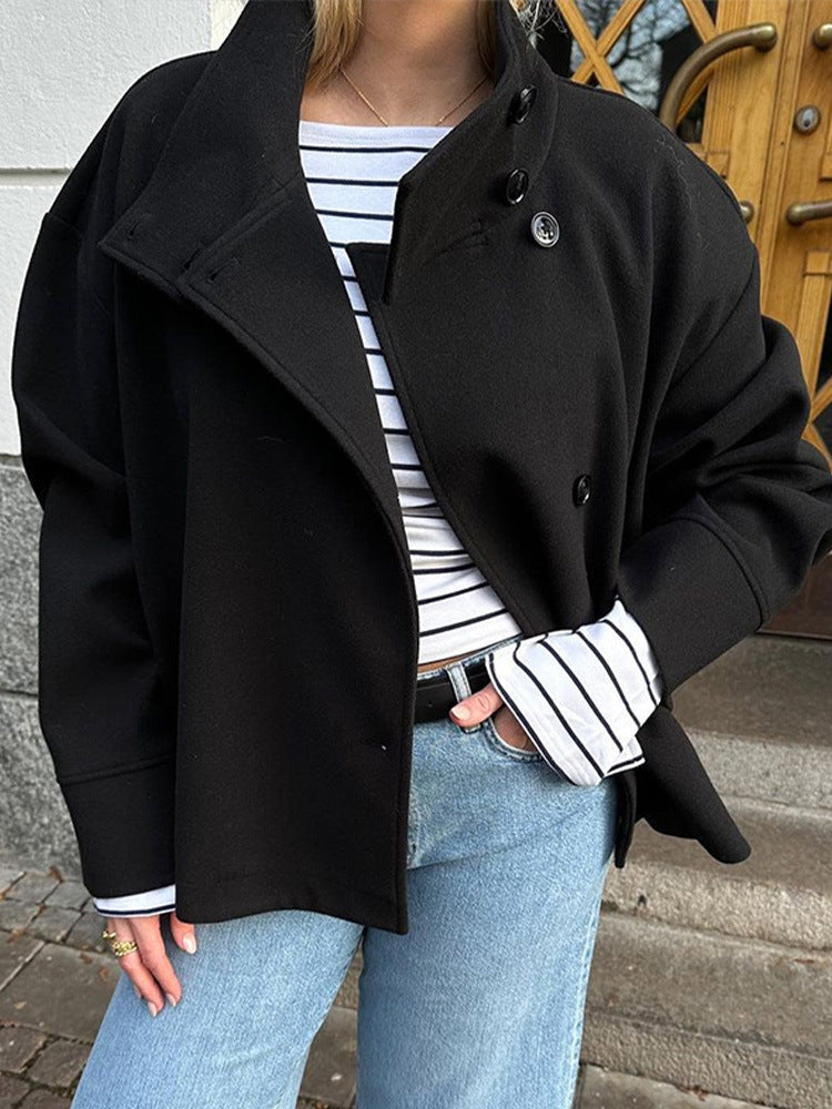Arianna Kort Frakke Kvinde – Elegant & Varm Dobbeltbrystet Jakke med Tidøst Stil