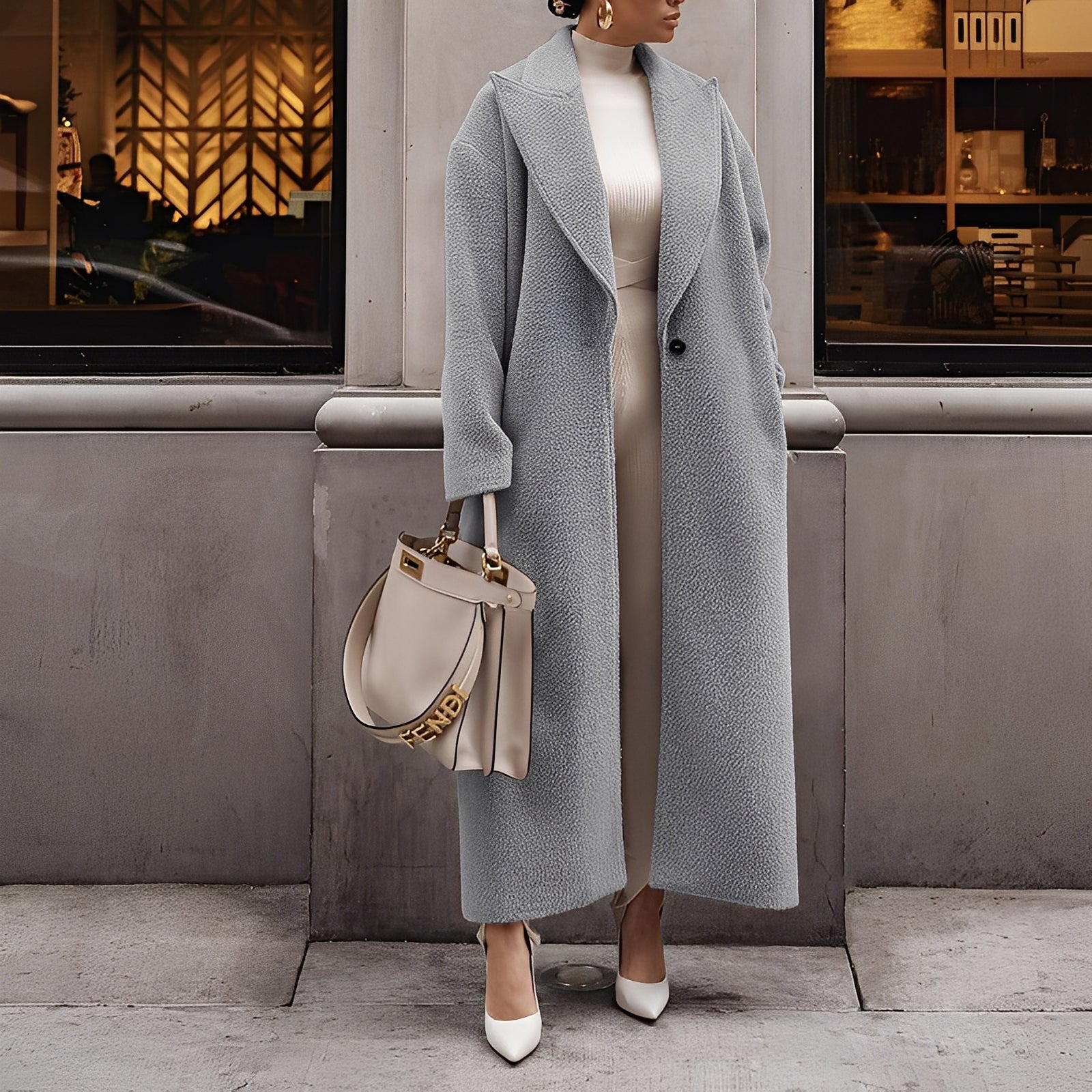 Sommer Manteau Dame – Oversize Varm & Komfortabel Frakke i Blødt Stof til Vinter