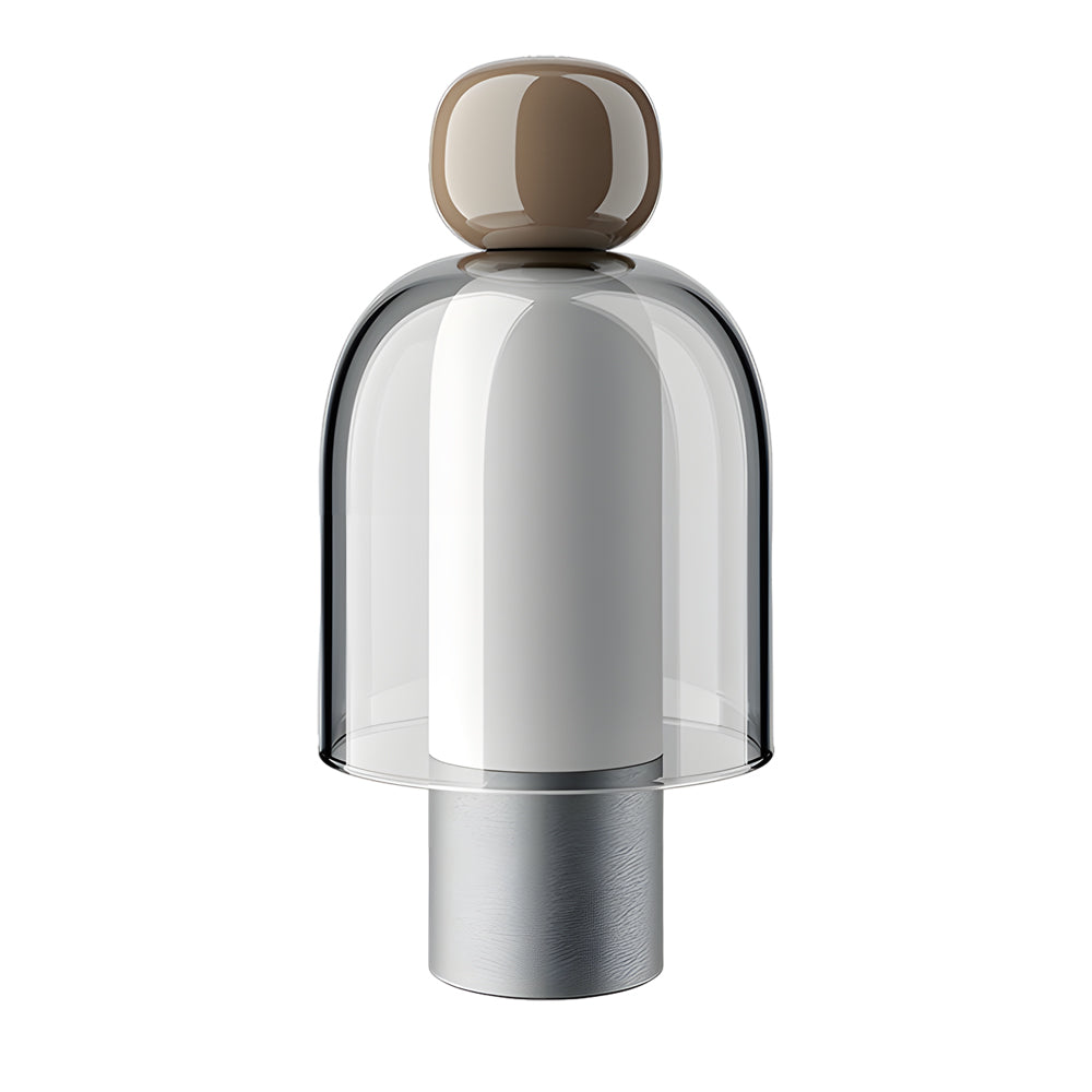 LumiGlow - Trådløs bordlampe med dæmpbar LED og elegant glasdesign