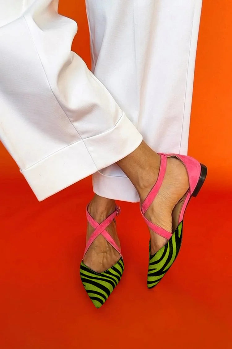 ZEBRA PRINT KORSBAND FLATS
