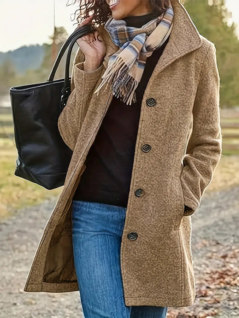 Brianna Frakke Kvinde – Elegant Vinterfrakke med Varm Foring & Feminint Snit