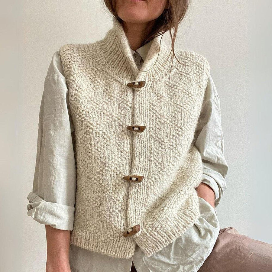 Emma Kvinders Knappet Vest – Elegant Cardigan i Blød Bomuld med Moderne Chic Stil