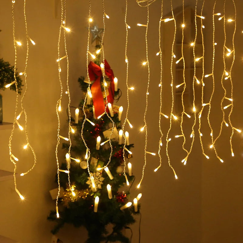 LED-isdroppljusdekoration – stämningsfull ljusgirlang med isdroppar