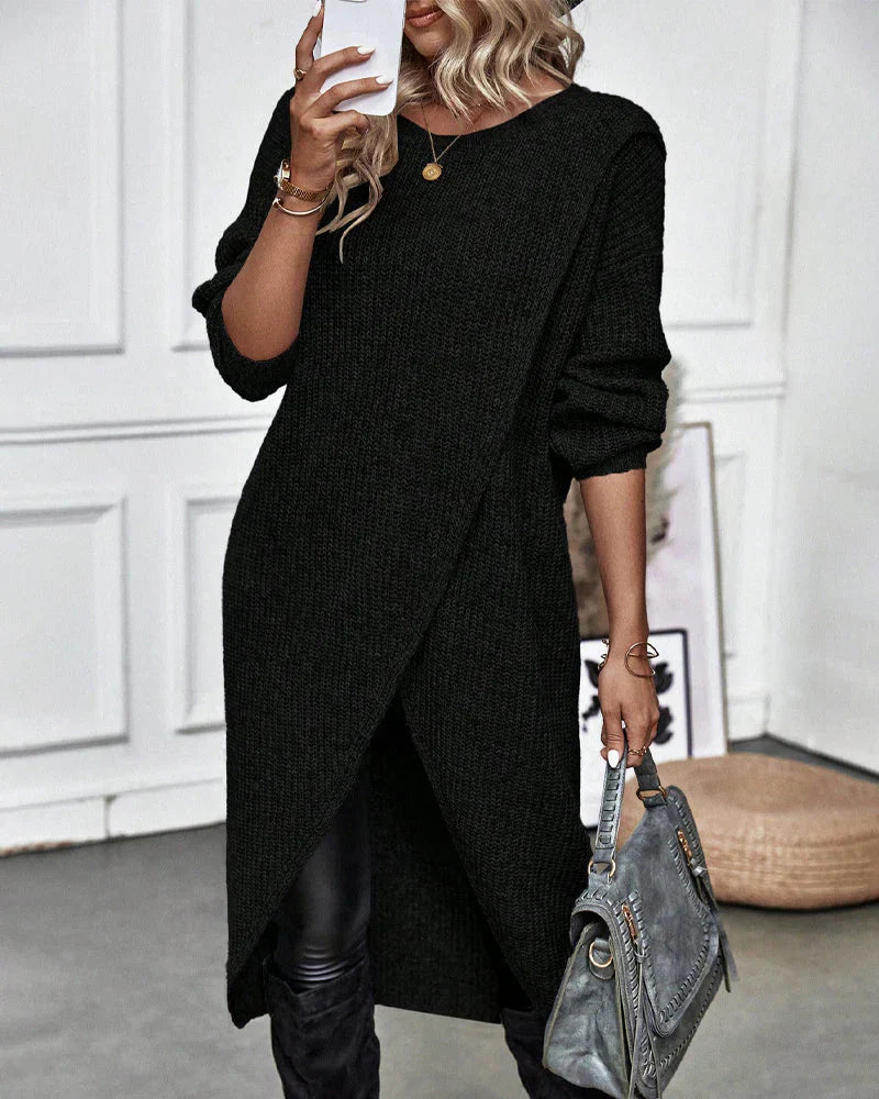 Sylvia Pull Kvinde – Lang Elegant & Komfortabel Sweater til Chic Hverdaglook