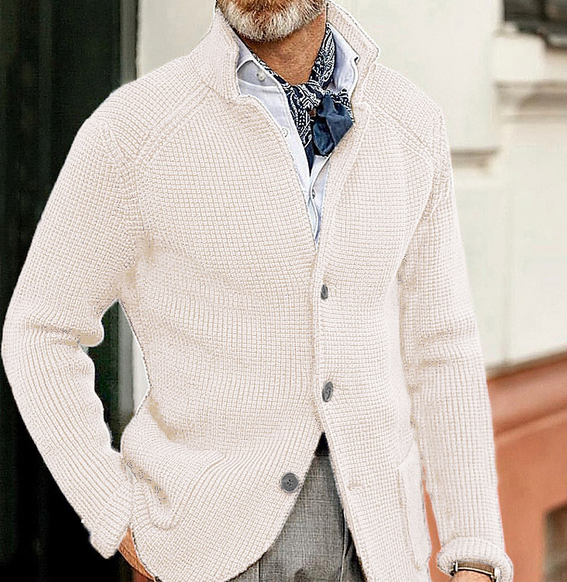 Edward Blazer Herre Vintage – Elegant Ståkrave, Lange Ærmer & Tidløst Design