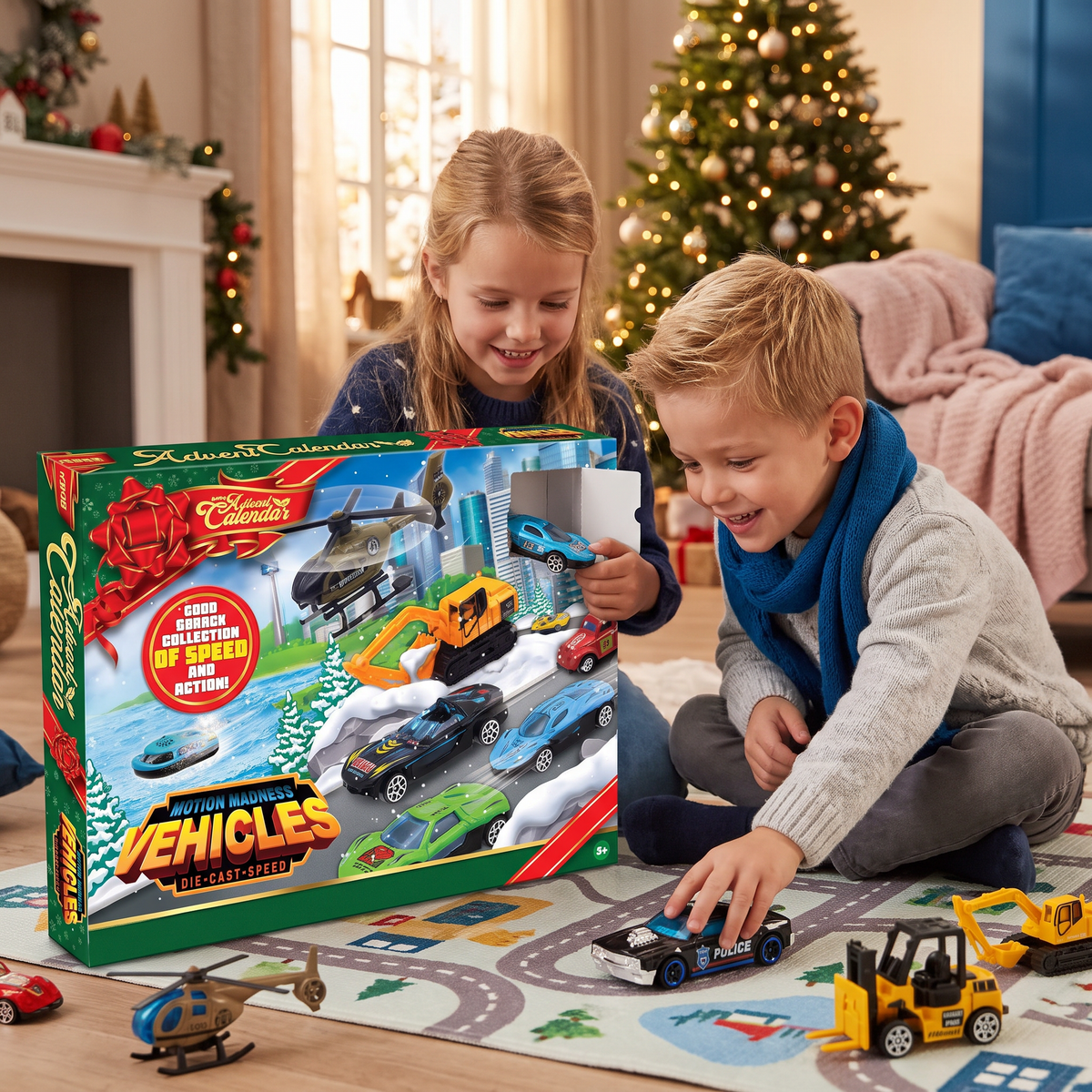 Car Advent Calendar for Children 2026 – 24 Die-Cast Toy Cars