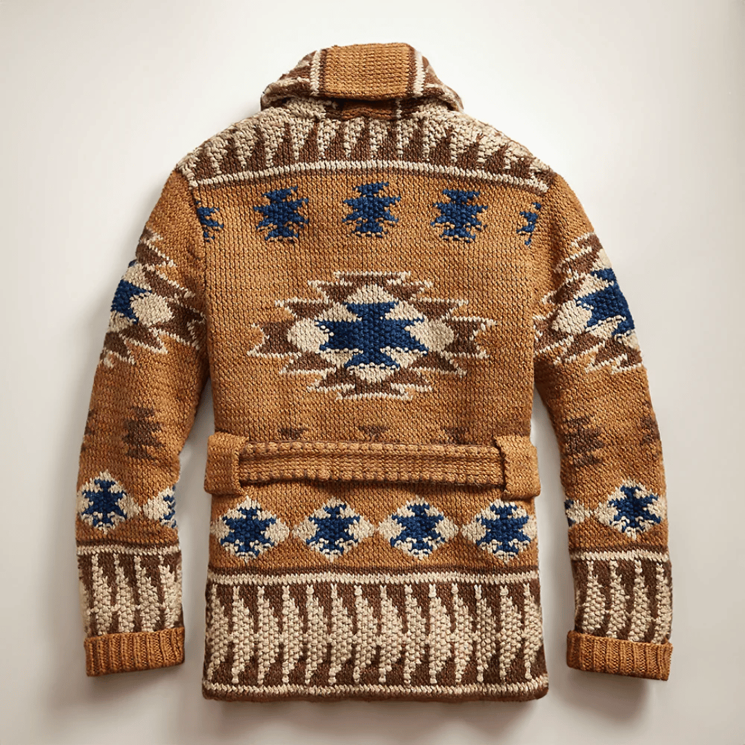 Arman Cardigan Mand – Jacquard Sweater i Blødt Strik & Klassisk Stil fra den Amerikanske Vest