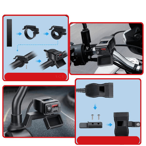 LuxCharge Elite Duo | Luksus dual USB oplader til motorcykler-zarada.dk