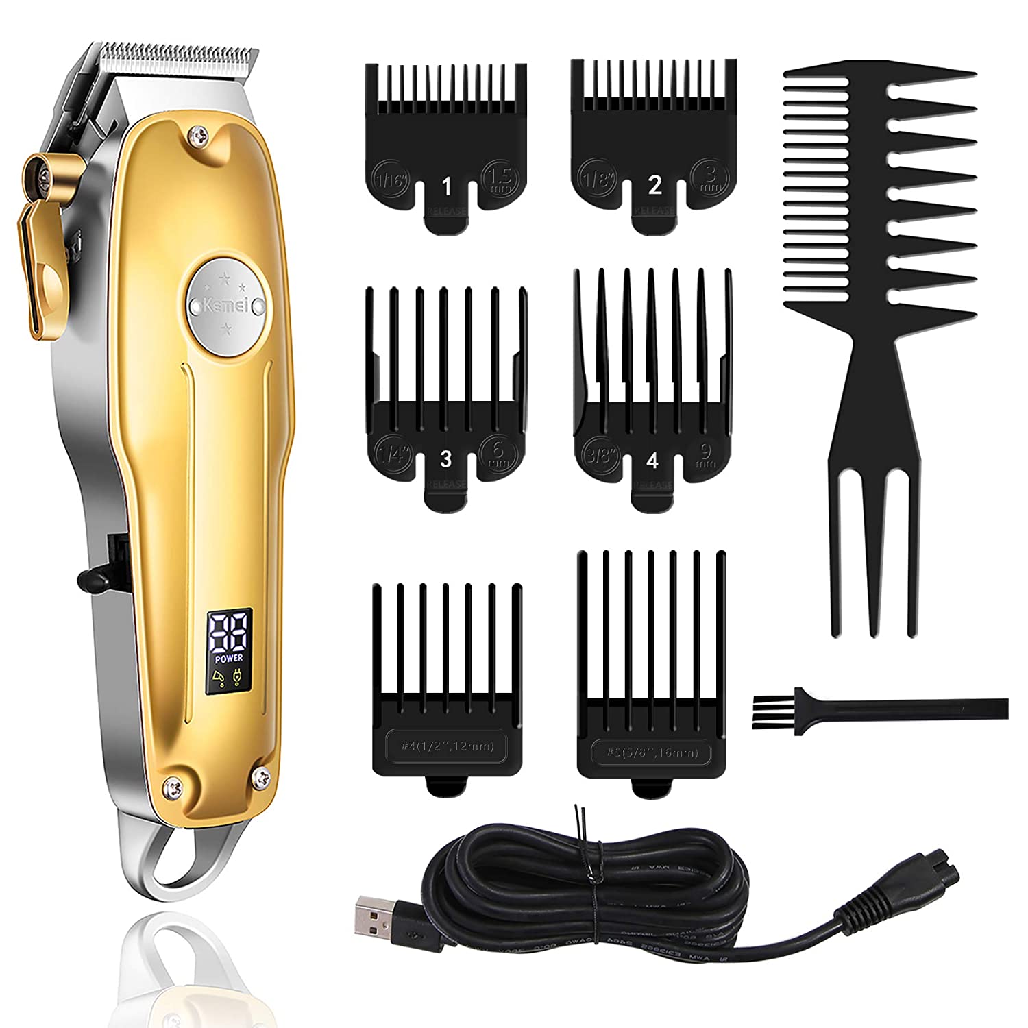 3-i-1 Professionel Hårtrimmer Sæt - Trådløs Trimmer, T-Blade Outliner og Foil Barbermaskine til Mænd