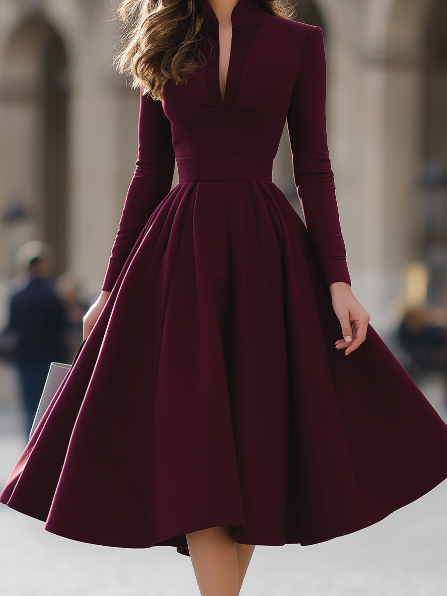 Jennifer | V-Hals Midi Kjole