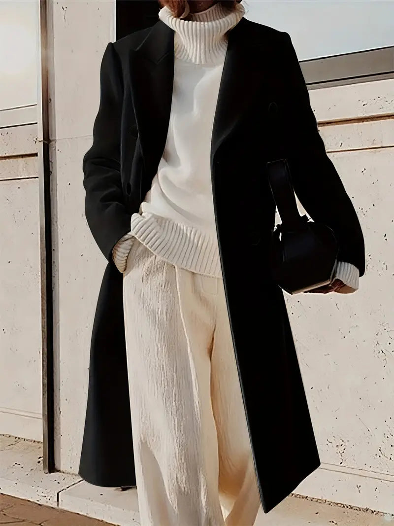 Mariana Manteau Lang Kvinde – Elegant Cashmere Trench med Moderne & Tidløst Snit