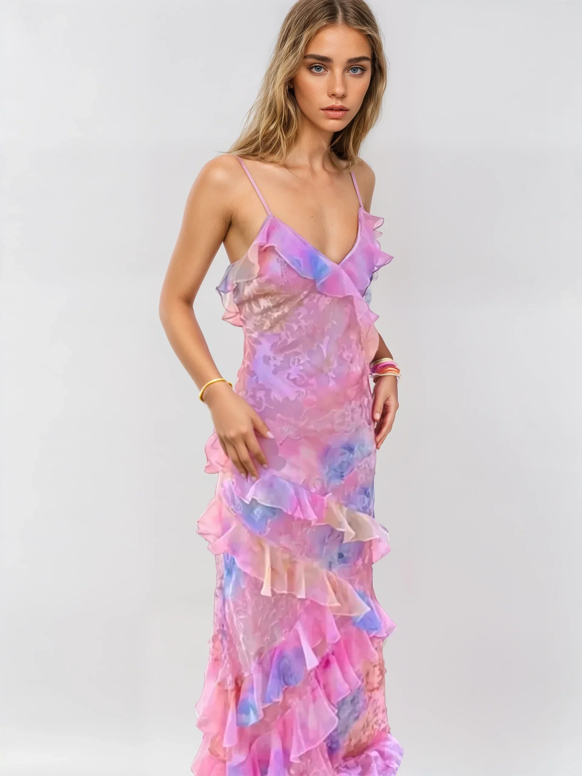 Kvinders Lange Kjole Pastel Mesh Romantisk Let Sommerkjole
