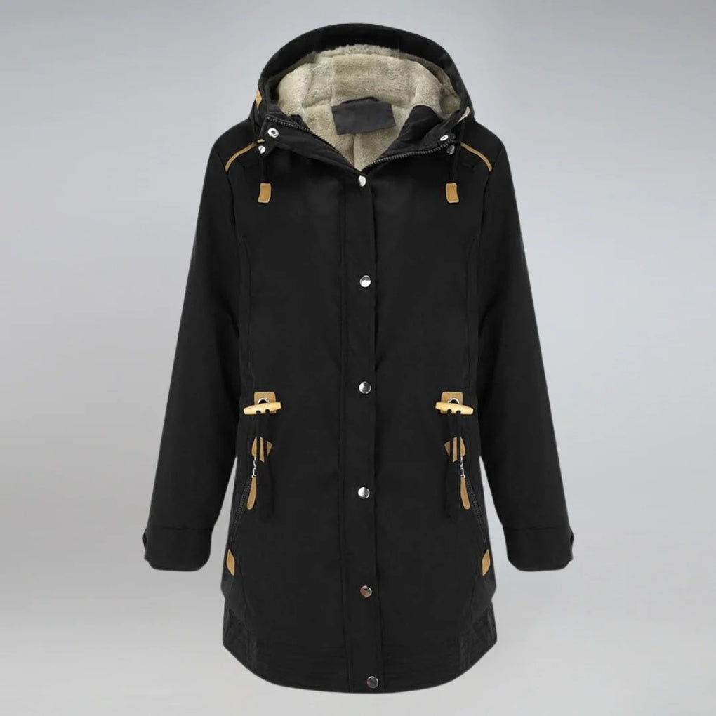ArcticChic Dameparka – Vandafvisende Vinterjakke med Justerbar Talje og Varm For