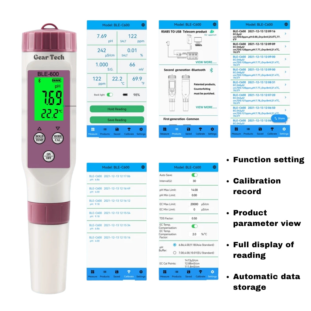 AquaSense 7 Parameter Digital Pooltester til pH og Klor