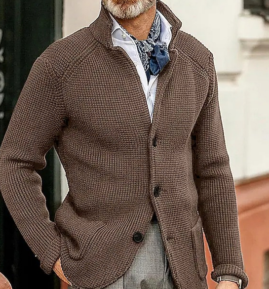 Edward Blazer Herre Vintage – Elegant Ståkrave, Lange Ærmer & Tidløst Design