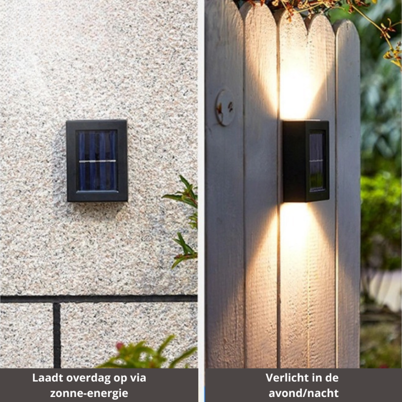 LuxeSolar Elegant LED Væglampe | Bæredygtig solenergi med automatisk funktion-zarada.dk