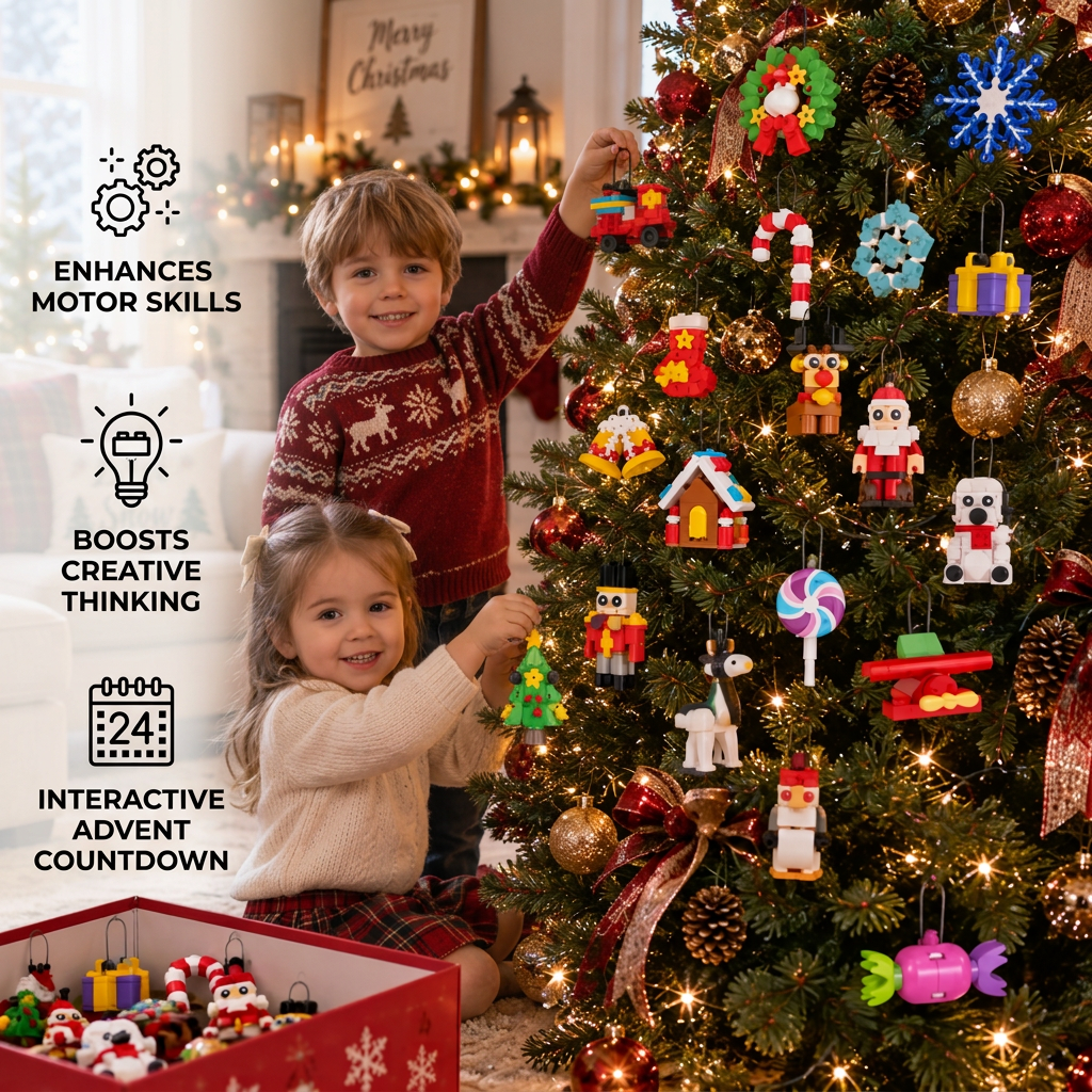 Julbyggblockens adventskalender – 24 juldekorationer