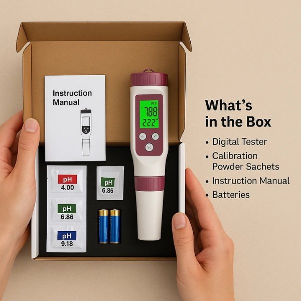 AquaSense 7 Parameter Digital Pooltester til pH og Klor