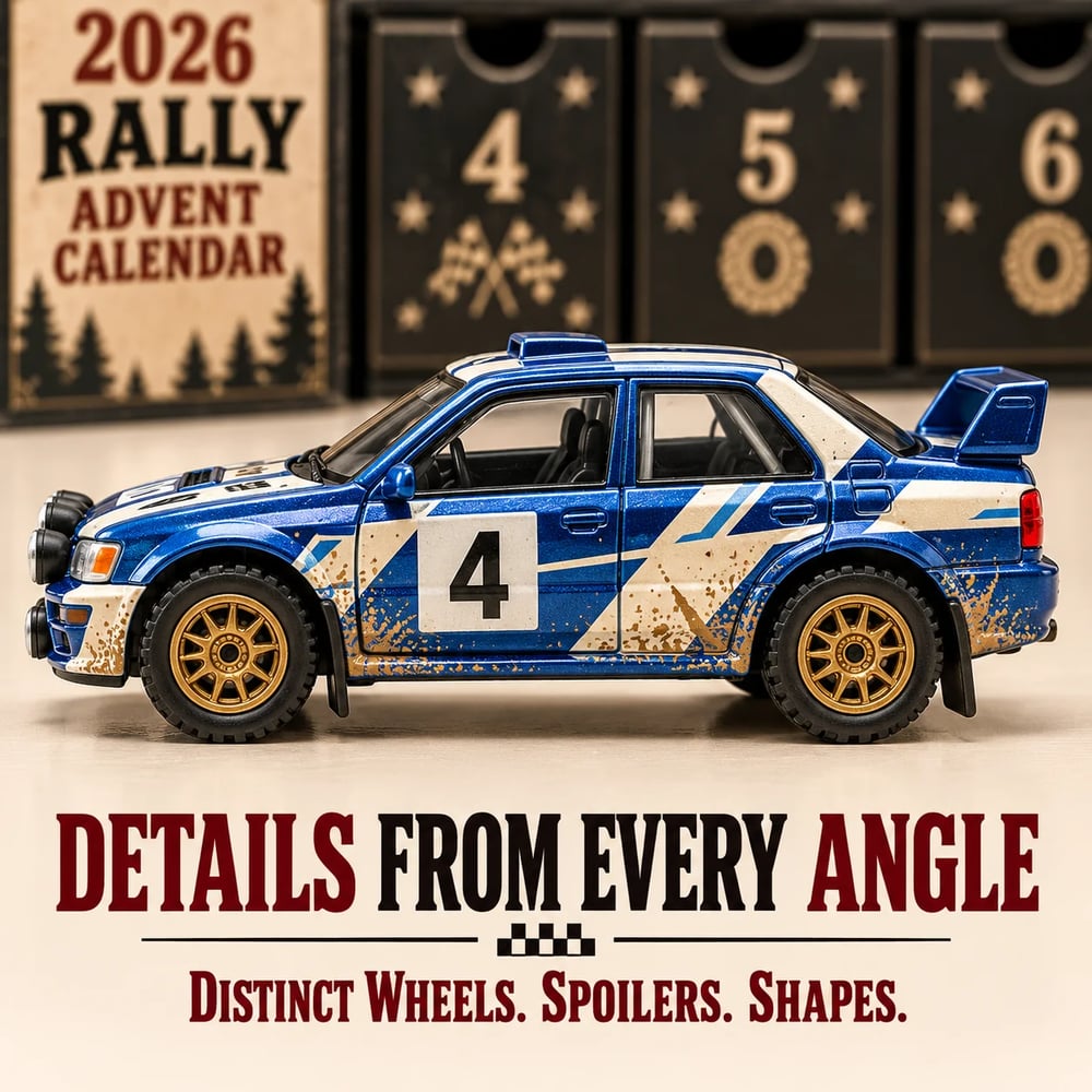 Rally Adventskalender 2026 – 24 Dagar Fulla av Rallybilar att Samla