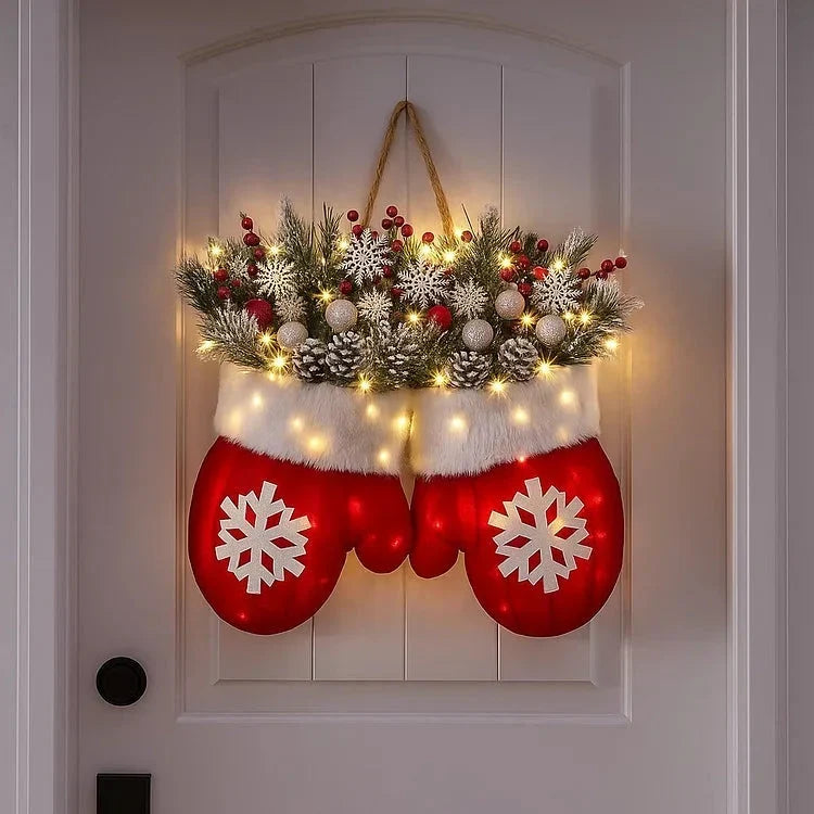 Julkrans i Vanteform – 120 LED-lampor med Timerfunktion