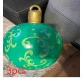 Oppustelig Julebold Udendørs Dekor 60cm – Vejrbestandig PVC Julepynt