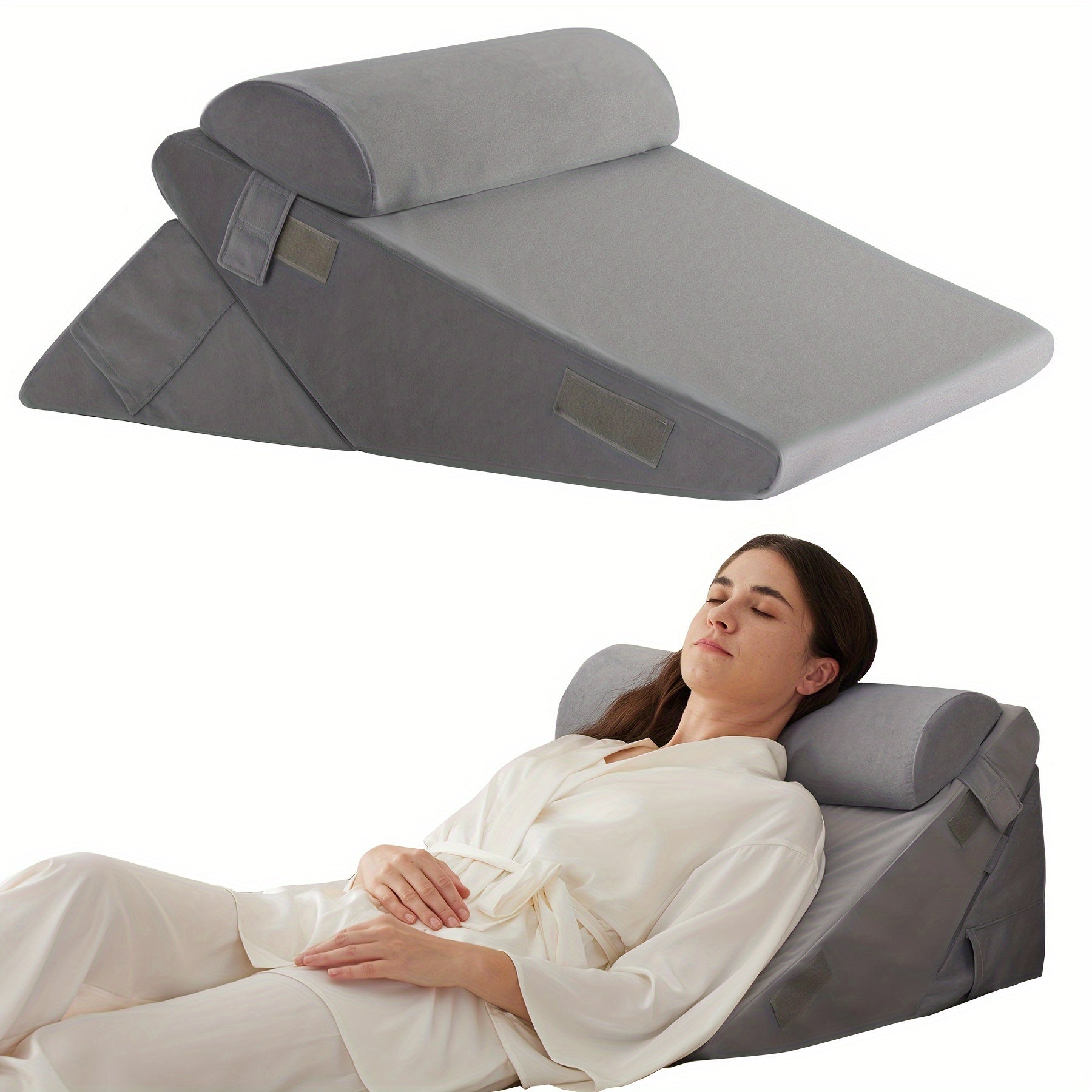 Justerbar kile ortopædisk pude RelaxPlus - Premium 7 i 1 memory foam støtte system