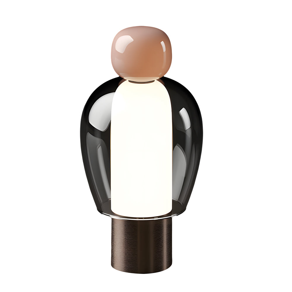 LumiGlow - Trådløs bordlampe med dæmpbar LED og elegant glasdesign