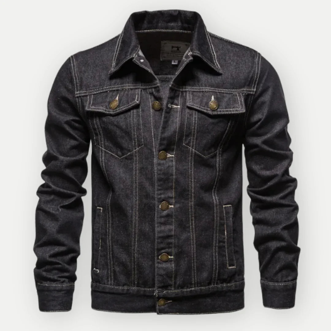 Frank Herrejakke – Klassisk Denim Jeansjakke med Metalknapper & Nyttige Lommer