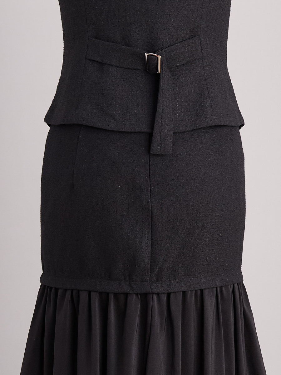 Perleknap Vest Og Maxi Skirt To-Delt Sæt
